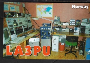Tarjeta de radio QSL CB "LA3PU, foto de transmisores de radio/oficina de Svein", NO (Q8913) - Imagen 1 de 2