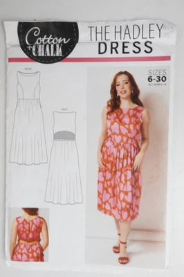Cotton + Chalk sewing pattern Hadley Dress cutaway back sz 6-30 NEW & Sealed. - Image 1 of 2