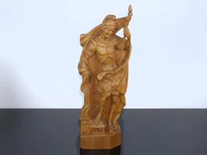 "FIGURA ESTATUA DE MADERA TALLADA A MANO SANTA PATRONA DE LOS BOMBEROS 21"" SANTA FLORIANA" - Imagen 1 de 7