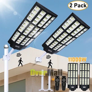 LED Solar Light Motion Sensor 3 Modes Flood Lamp Outdoor Street Wall Yard Garden - Picture 1 of 21