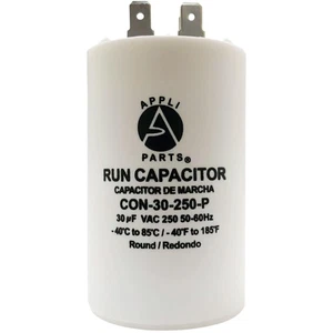 Appli Parts Run Capacitor for electric motors 30 Mfd uF (microfarads) 250VAC Pla - Picture 1 of 8
