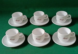 SET 6 TAZZINE + 6 PIATTINI CAFFÈ LAVAZZA VETRO OPALINO ARCOPAL FRANCIA. CY35 - Foto 1 di 10