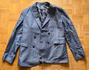 Herren Sakko EMPORIO ARMANI Gr. 54, blau/grau, Leinen/Baumwolle - Bild 1 von 4