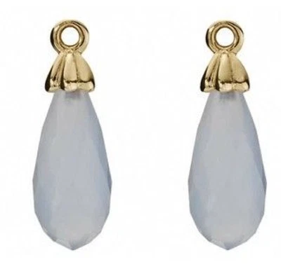 Pandora Oro Amarillo 14K My Friend Calcedonia Componer Pendientes 250434CA Foto 1 de 4