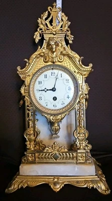 Antike Kaminuhr warscheinlich 19 . Jahrhundert  Zur  Restaurierung an BASTLER  - Bild 1 von 4