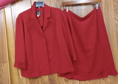 2 Шт красная юбка костюм размер 12 текстурированный Miss Dorby праздник Xmas новый - Изображение 1 из 4