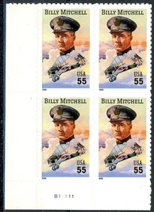 General William "Billy" Mitchell Plate Block PL B11111 Lower Left Scott 3330 ~ - Picture 1 of 2