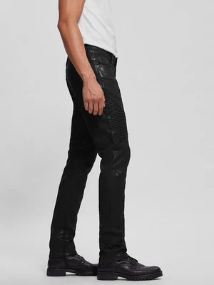 Pantalones de mezclilla ajustados Guess Moto para hombre recubiertos mecánicos negros lavados talla 32 Foto 1 de 4