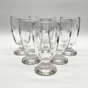 6 Antike Bechergläser Sammlerglas Fußbecher Stern Grogglas Glas Biedermeier - Bild 1 von 21