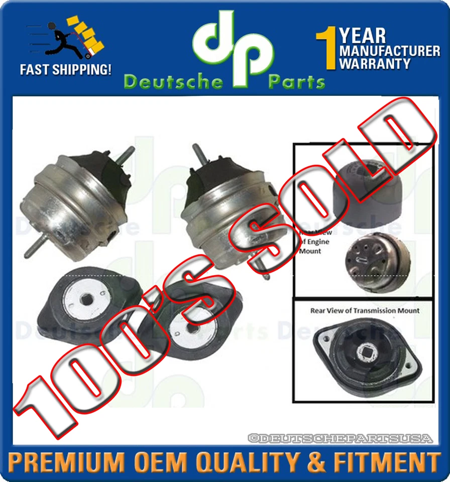 JUEGO DE 4 SOPORTES DE TRANSMISIÓN MOTOR HIDRÁULICO AUDI A4 & A4 QUATTRO 2.8 V6 Foto 1 de 1