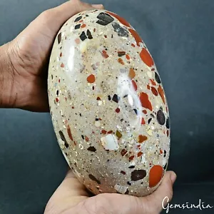 3,1 kilos natural sin tratar jaspe multicolor enorme huevo ovalado cristal gema curativa - Imagen 1 de 8