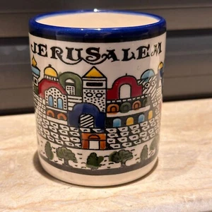 Taza Jerusalén Cerámica de Café Té Loza Hecha por Manos Palestinas - Imagen 1 de 7