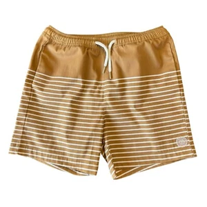 RYLEE + CRU Gold Stripe Board Shorts Boys 8-9 Striped Swim Shorts Swim Trunks - Picture 1 of 9