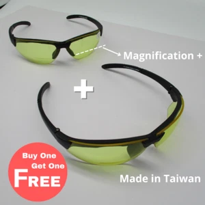 Sunglasses TR90 Frame, Yellow 2.0 mm pc Bifocal lens+Anti-fog Magnification+1.5 - Picture 1 of 9