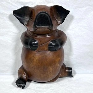 Wanderschweinchen Holz geschnitzt Schwein Figur - Küche skurriles Dekor extra groß - Bild 1 von 16