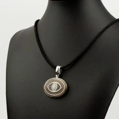 CIONDOLO IN ARGENTO 925 CON CAMMEO IN SARDONICO OCCHIO AGDV 0196 - Immagine 1 di 3