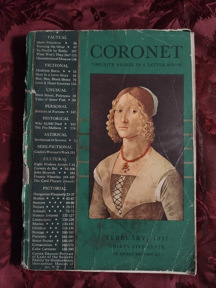 CORONET February 1937 HEINRICH KLEY JOHN STENVALL VARDIS FISHER DANCE CARDS  Foto 1 de 1