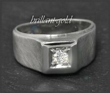 Diamant Damen Ring, 0,14ct Brillant, aus 585 Weißgold; Solitärring Bandring