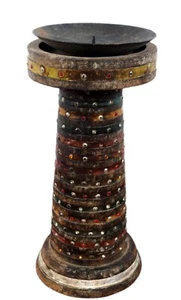 Vintage Usado Pesado Madera Precioso Arte Trabajo Vela Palo Hogar Decor. i71-30 - Imagen 1 de 10
