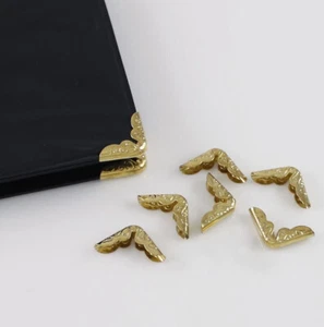 100pc Metal Golden Book Corner Protectors 14mm X 14mm Scrapbooking Folder Albums - Picture 1 of 2