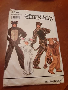 Halloween Schnittmuster - Simplicity 9810 - Erwachsene Kinder Tierkostüm, S-M-L  - Bild 1 von 3
