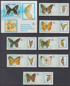 F-EX42575 VIET NAM MNH 1989 INSECTS BUTTERFIES PAPILLON MARIPOSAS ENTOMOLOGY. - Picture 1 of 1