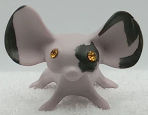 Big Ear Mouse Spinning Head Nodder Bobblehead 3" Ceramic Purple Yellow Eyes Vtg - Picture 1 of 13