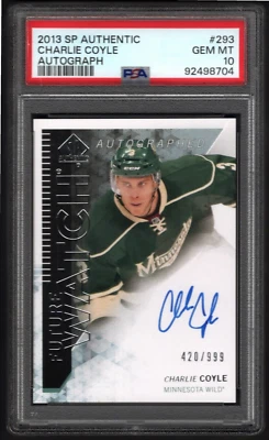 CHARLIE COYLE 2013-14 UD SP Authentic Future Watch Auto ROOKIE #/999 PSA 10 RC - Image 1 of 2