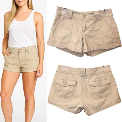 Shorts de carga Old Navy chino utilitário caminhada cintura ultra baixa bege cáqui bronzeado tamanho 2 - Imagem 1 de 4