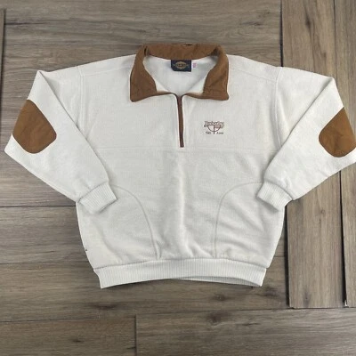 Chaqueta Timberline Vintage Sunrise Grande Blanca Marrón Hombres Estación de Esquí 1/4 Cremallera Usada Foto 1 de 4