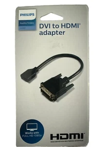 Philips DVI to HDMI Pigtail Adapter Black - NEW - Picture 1 of 3