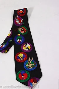 Novelty 1995 Looney Tunes Mania Neck Tie 59" with character faces 028 - Picture 1 of 7