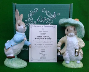 BESWICK BEATRIX POTTER - PETER RABBIT & BENJAMIN CONEJITO - EDICIÓN DORADA - BP9C. - Imagen 1 de 12