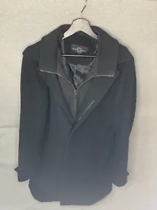 Vintage Black Brown 1826 Men’s Overcoat Size 19-20 chest Wool Blend Dress Coat - Picture 1 of 6