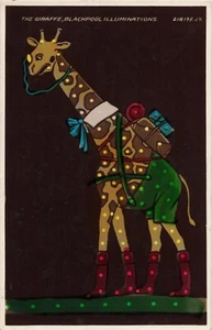 Postcard The Giraffe Night Illuminations Blackpool Lancashire England - Picture 1 of 2