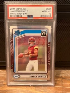 2024 Donruss Jayden Daniels #389 Rated Rookie Optic Preview Holo Silver PSA 10 - Picture 1 of 2