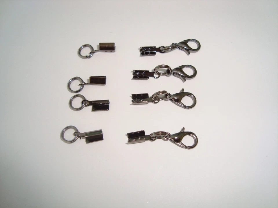 Juego de 4 juegos de metal pistola de metal y broche de langosta y crimpado de extremo listo para usar Foto 1 de 1