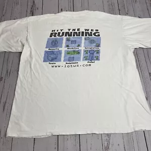 Vintage Oneita Lotus Domino Hit the Web Running Graphic T Shirt Mens Large - Picture 1 of 11