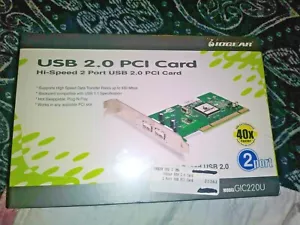 IOGEAR HI-SPEED 2 PORT USB 2.0 PCI CARD FOR MAC & PC 40x FASTER BRAND BOX OPENED - Picture 1 of 4
