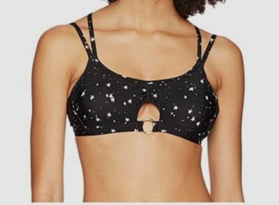 Sutiã feminino Ella Moss preto natação biquíni maiô tamanho M US$ 78 - Imagem 1 de 2