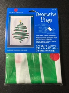 AMERICAN GREETINGS DECORATIVE FLAG CHRISTMAS TREE VINTAGE NEW IN PACKAGE 28X40 - Picture 1 of 1