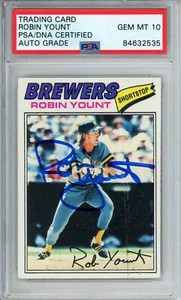 1977 Topps Robin Yount HOF #635 Karte signierte Brauer PSA/DNA EDELSTEIN NEUWERTIG 10 - Bild 1 von 2