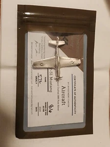 P-51 Mustang Aircraft - Hand Crafted 8.5g .999 Fine Silver by Investment Castor - Picture 1 of 3