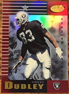 Rickey Dudley 1999 Leaf Certified Mirror Red Card #76 Raiders NFL Free Shipping - Image 1 of 4