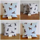 CUSHION COVER AND INSERT BLACK LABRADOR DOGS COUNTRY ANIMALS BLUE BEIGE 16