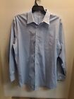 Brooks Brothers Mens 17.5 - 35 Solid Blue Button Down Non-iron 100% Cotton Shirt