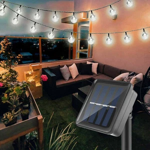 Solar 50 LED String Lights Patio Party Yard Garden Wedding Waterproof Outdoor - Picture 1 of 15