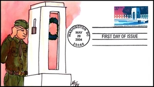 Scott 3862 - 37 Cents WWII Memorial Melissa Fox Hand Painted FDC 1 Of 8 - Picture 1 of 2