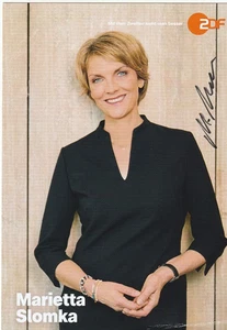 Marietta Slomka - ZDF - Autogrammkarte - original signiert #20285 - Bild 1 von 1
