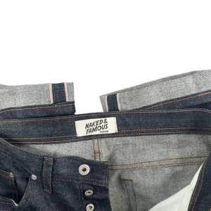 Pantalones de mezclilla con ribete desnudo y famoso para hombre 32x34 botón mosca índigo crudo Japón - Imagen 1 de 10